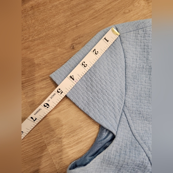 J. Mclaughlin Sheath Little Blue Dress Size 10 Short Cap Sleeves, Textured Fabri - Picture 13 of 15